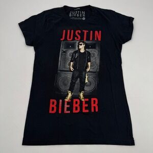 Justin Bieber Graphic Tee Black Short Sleeve Music‎ T-Shirt Size XL